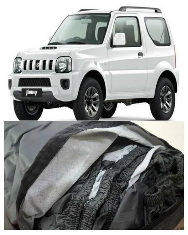 Imported TAFEETA White Fuzzing Top Cover for SUZUKI JIMNY - 100% Water and Dew Resistant