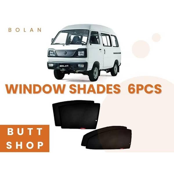 SUZUKI BOLAN SUN SHADES / WINDOW CURTAINS / BLINDS (DARK) BLACK 6PCS