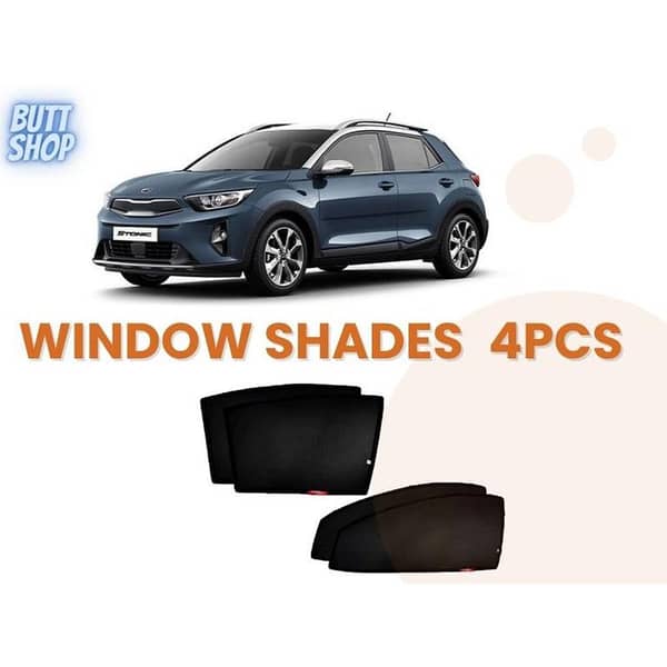 KIA STONIC Black Sun Shades and Window Curtains - Set of 4 for UV Protection and Easy Installation
