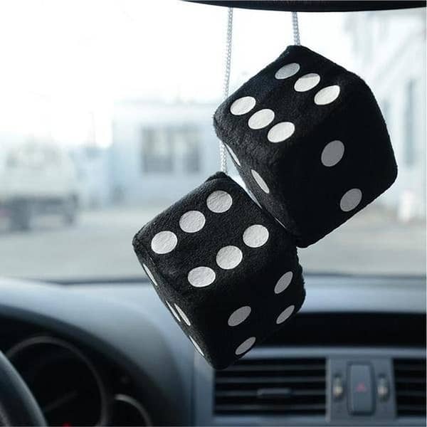 Pair Of Hanging Dice Soft Fulfy Foam Made For Car Home & Office Use