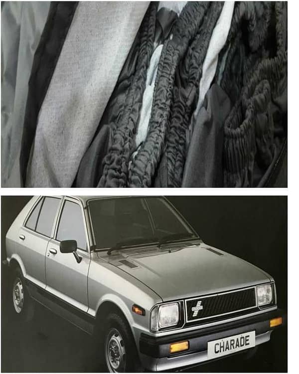 Imported Tafeeta White Fuzzing Top Cover for Daihatsu Charade - 100% Water and Dew Proof