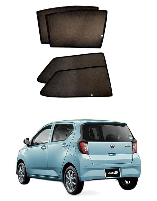 Daihatsu Mira 2018 Sun Shade Set - 4 Pieces, Black