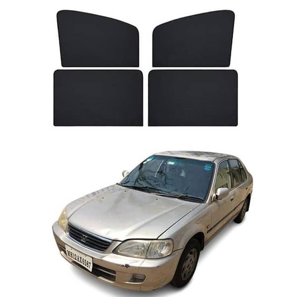 4-Piece Black Window Shades for HONDA CITY 2000