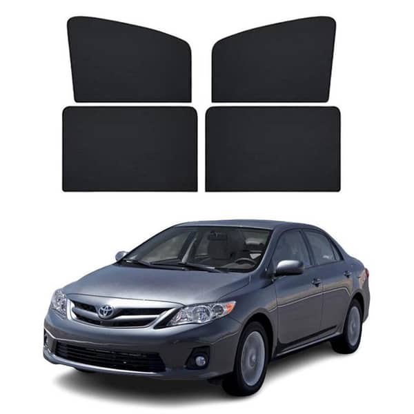 4-Piece Black Window Shades for 2009-2013 Toyota Corolla