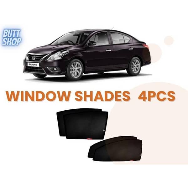 NISSAN SUNNY (2015) SUN SHADES / WINDOW CURTAINS / BLINDS (DARK) BLACK 4PCS