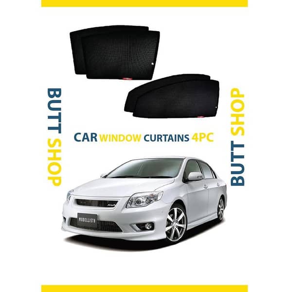 TOYOTA AXIO 2007 4-Piece Black Window Curtain and Side Shade Set
