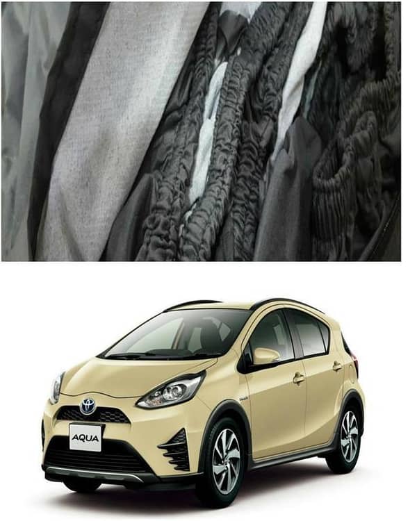 Imported Tafeeta White Fuzzing Top Cover for Toyota Aqua – 100% Water and Dew Resistant