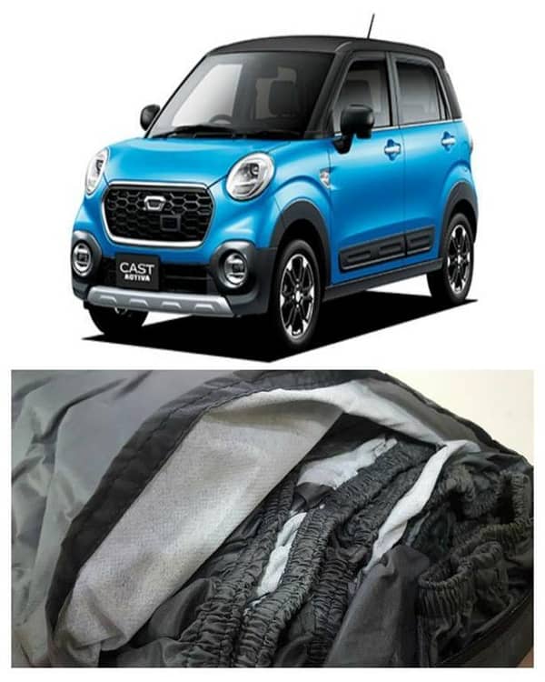 Imported Tafeeta White Cover for Daihatsu Cast - 100% Waterproof and Dew Resistant