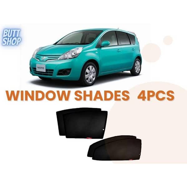 NISSAN NOTE 2012 SUN SHADES / WINDOW CURTAINS / BLINDS (DARK) BLACK 4PCS
