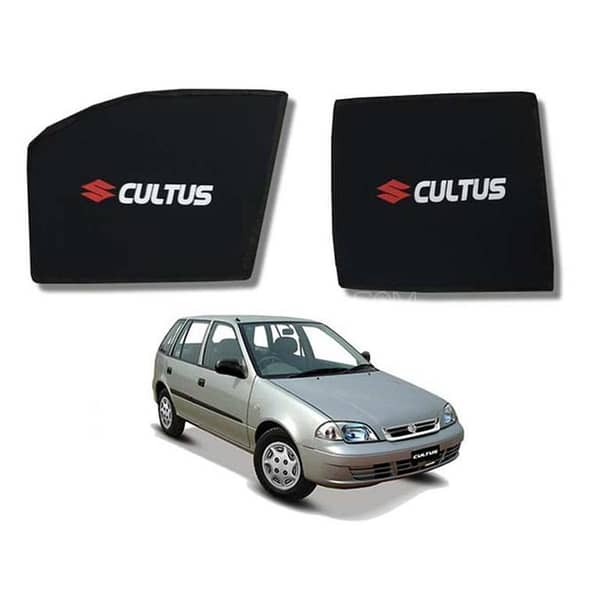 SUZUKI CULTUS BLACK SUN SHADES, WINDOW CURTAINS, AND BLINDS SET (4 PCS)