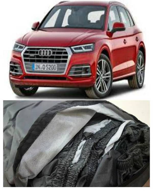 Imported TAFEETA White Fuzzing Top Cover for AUDI Q5 – 100% Water and Dew Resistant