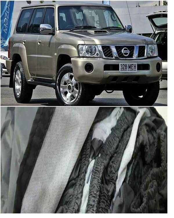 Imported Tafeeta White Fuzzing Top Cover for NISSAN PATROL - 100% Water and Dew Resistant