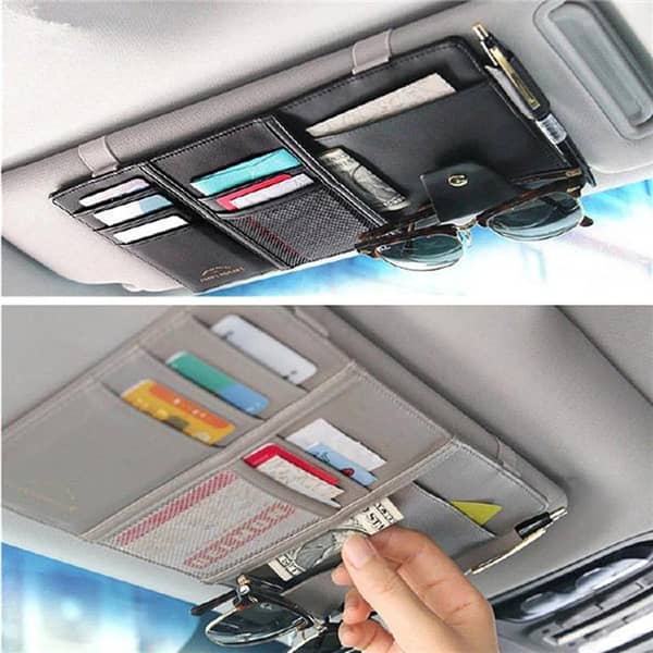 Car Sun Visor Organizer Management Board Storage and Accessory Holder black