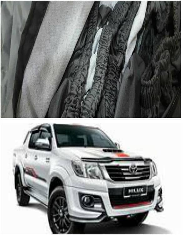 Imported Tafeeta White Fuzzing Top Cover for TOYOTA HILUX VIGO - 100% Water and Dew Resistant
