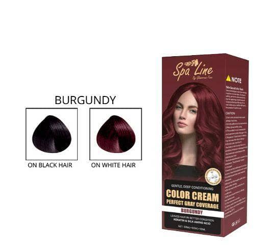 Glamorous Face by Spa Line Hair Color Cream Perfect Gray Coverage (Burgundy)