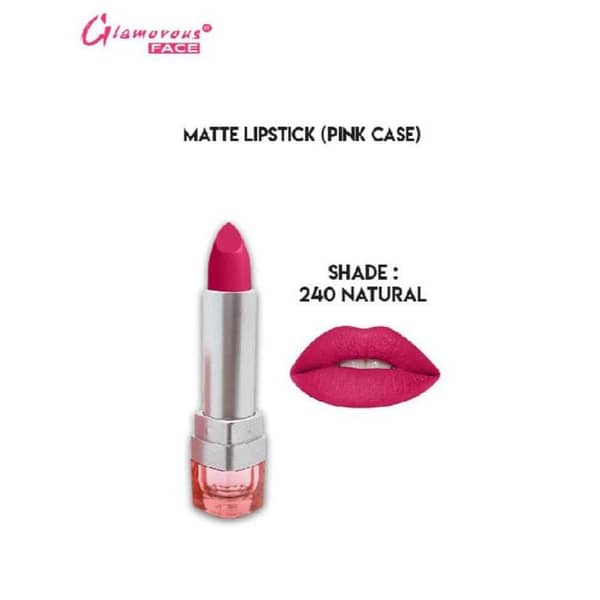Glamorous Vitamin E & Aloe Vera Extracts Matte Lipstick (Shade 240) - Natural Finish