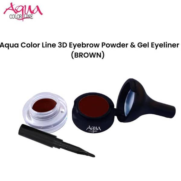 Aqua Color Line 3D Eyebrow Powder and Gel Eyeliner Duo in Brown