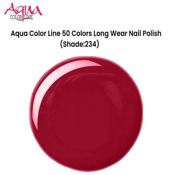 Aqua Color Line Long Wear Nail Polish - 50 Colors Available (Shade: 234)