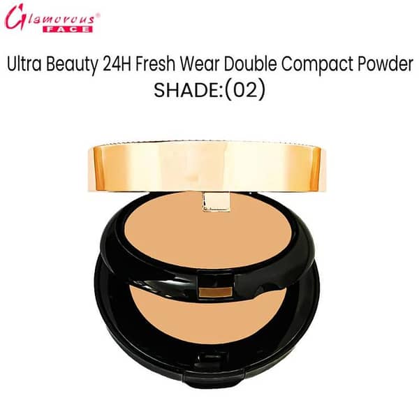 Glamorous Face Ultra Beauty 24H Fresh Wear Double Compact Powder (Shade:02)