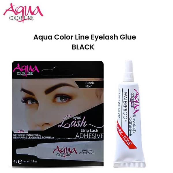 Aqua Color Line Black Eyelash Glue for Strong, Long-Lasting Hold