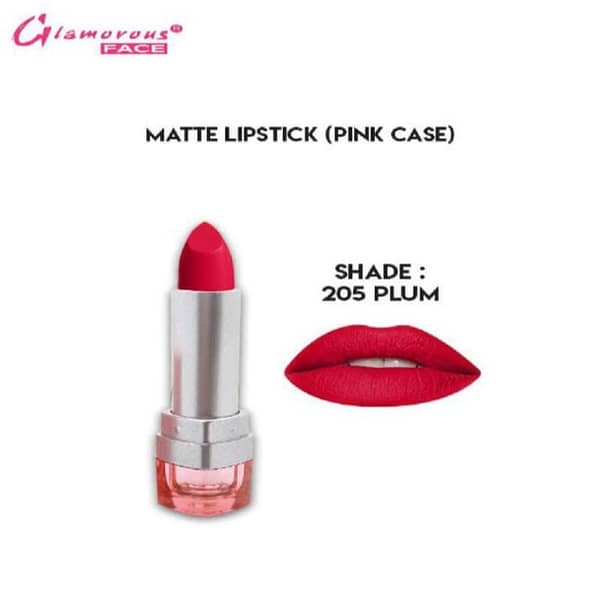 Glamorous Matte Lipstick with Vitamin E and Aloe Vera Extracts - Shade 205 (Plum)