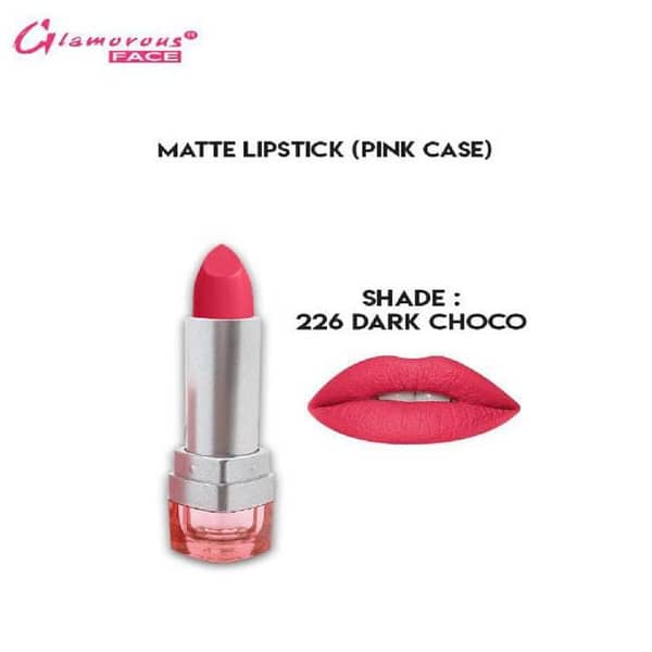 Glamorous Matte Lipstick in Dark Choco (Shade 226) with Vitamin E and Aloe Vera Extracts