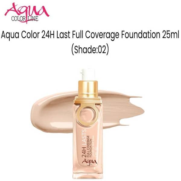 Aqua Color 24H Last Full Coverage Foundation 25ml (Shade:02)