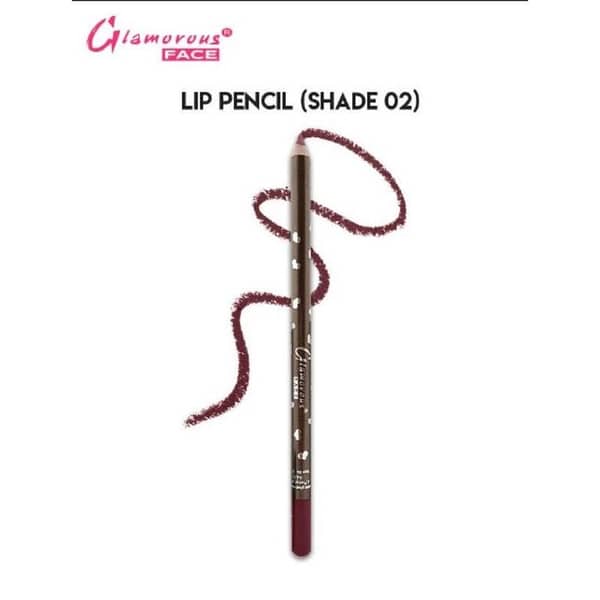 Glamorous Face Lip Pencil in Shade 02 for Precise Lip Contouring and Long-Lasting Color