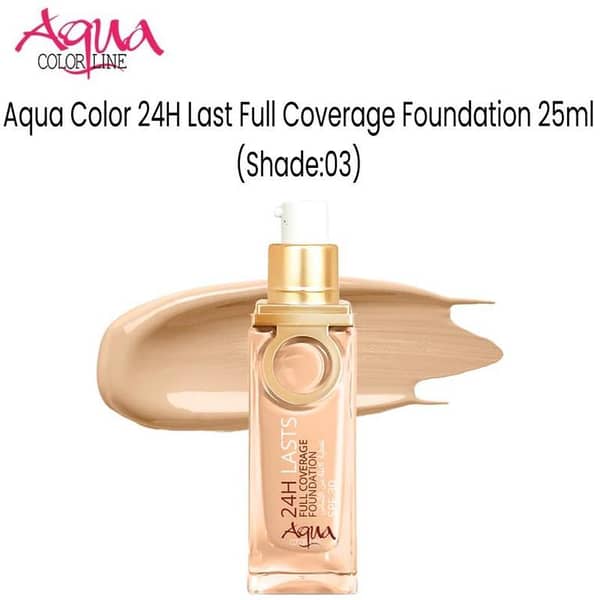 Aqua Color 24H Last Full Coverage Foundation 25ml (Shade:03)