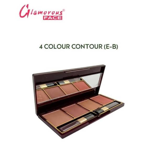 Glamorous Face Contour and Bronzer Palette with 4 Colors (Group E B) for Sculpting and Defining Features
