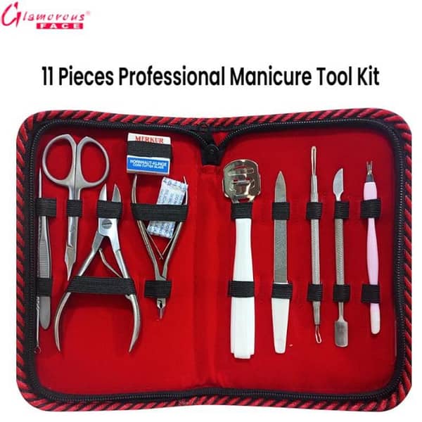 Glamorous Face 11-Piece Professional Manicure Tool Set for Complete Nail Care