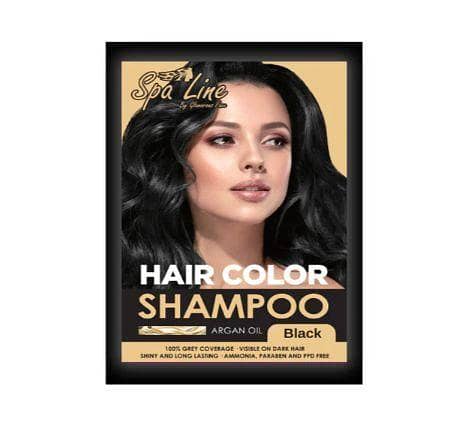 Spa Line By Glamorous Face Hair Color Shampoo 30Ml (Black)