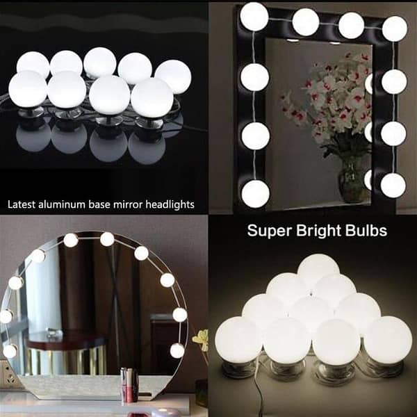 (10 Bulbs) Vanity Mirror Light LED Bulbs for Makeup Mirror Stand, 3 Mode Vanity Led Bulb White, Off White & Yellow With 10 Bulbs.