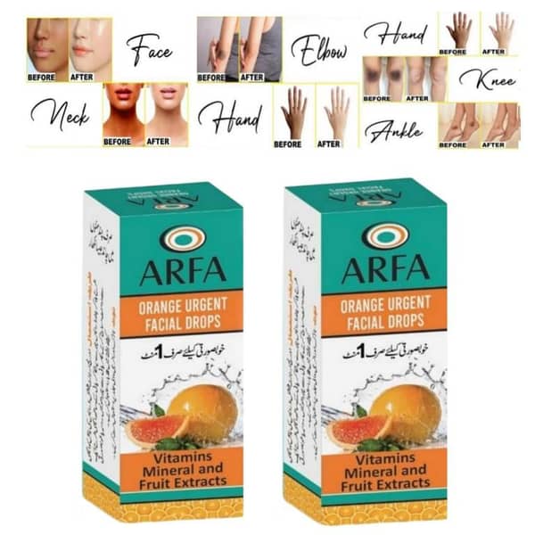 Pack of 2 Arfa Cosmetics Urgent Whitening Skin Brightening Orange Facial Drop