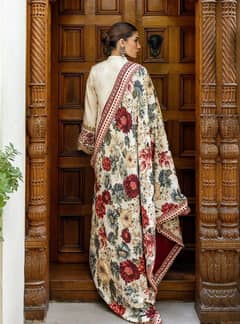 *ZAINAB CHUTANI PATCHES with 4 Side Lace Chiffon Dupatta