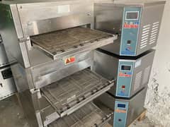 Pizza conveyor belt JK Middleby Marshall Gastro dack fryer grill setup