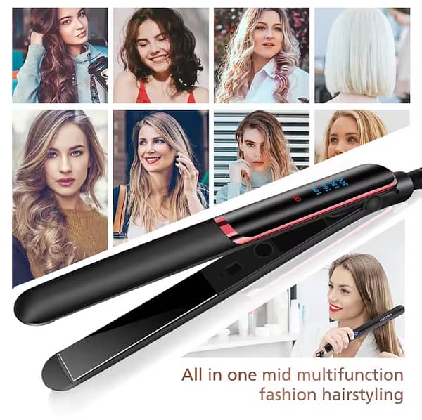 Professional Hair Straightener Curler Electric Splint Flat Iron Negative Ion Straight Curling Iron Plates Corrugation Hair Care