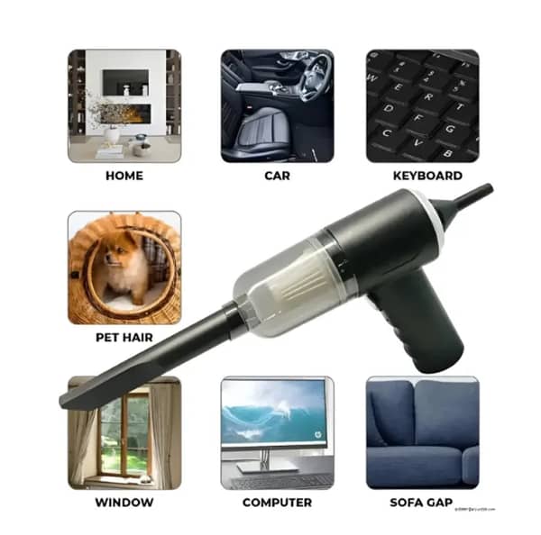 3 in 1 Portable Vacuum Cleaner Duster Blower Air Pump Wireless Handheld Clean Microscopic dust Like Car Powerful Rechargeable Multi-functional Wireless Vacuum Cleaner Home, Computer | Laptop | Flower | Mirror Vehicle Interior Cleaner