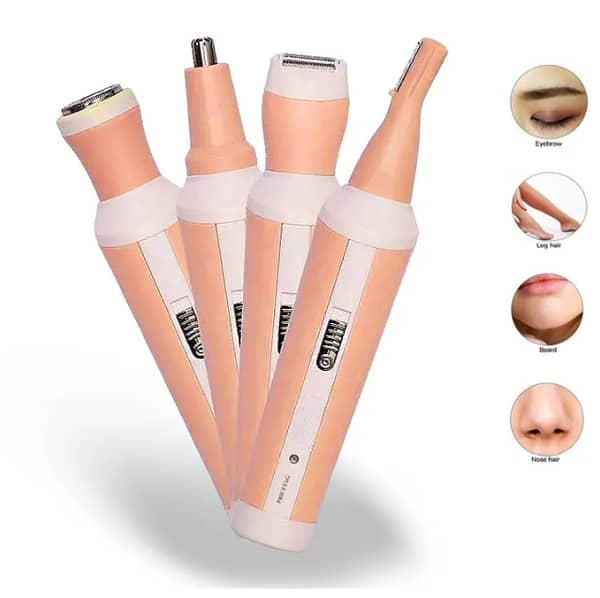 Women Trimmer 4 in 1 Facial Hair, Eyebrow, Nose Trimmer Electric Ladies Shaver, Rechargeable Ladies Hair Removal Machine Painless Hair Removing Machine body hair shaver for women