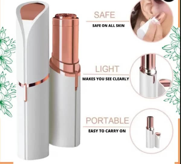 Finishing Touch Flawless Facial Hair Remover for Women, (Cell Operated) White/Rose Gold Electric Face Razor for Women with LED Light for Instant and Original Flawless Facial Hair Remover Painless Hair Removal