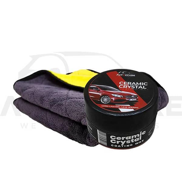 AutozCare Ceramic Crystal Coating Wax with Double-Sided Microfiber Towel (Set of 2)