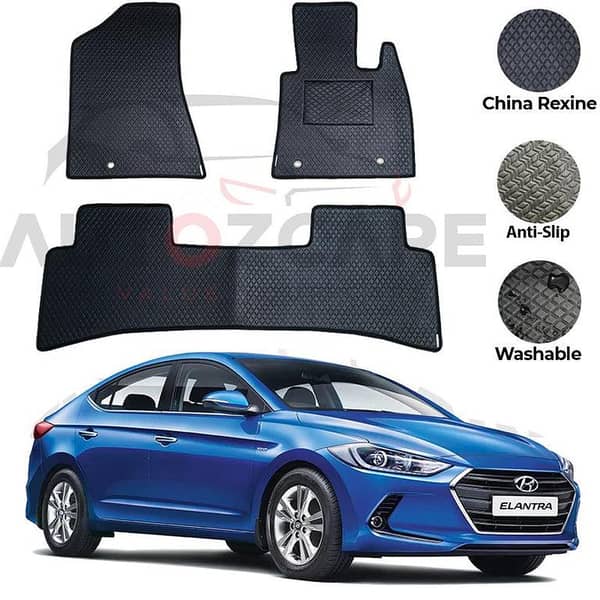 Hyundai Elantra 2017-2023 Floor Mats - 3-Piece Set in China Rexine