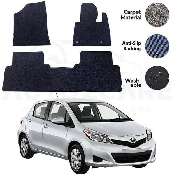 Toyota Vitz 2021-2025 Custom Fit Carpet Floor Mats - Set of 3