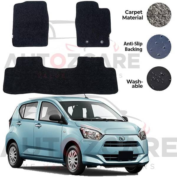 Daihatsu Mira Carpet Floor Mats - Genuine 3 Piece Set for 2018-2025 Models