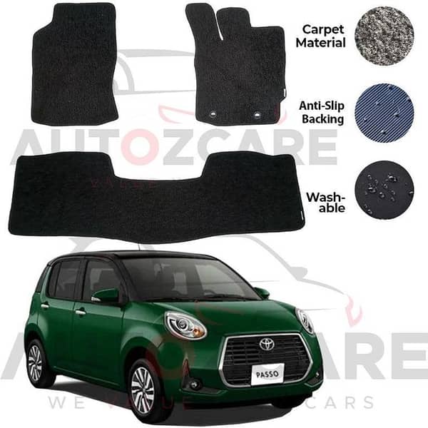 Toyota Passo Moda 3-Piece Genuine Carpet Floor Mats for 2017-2025 Models