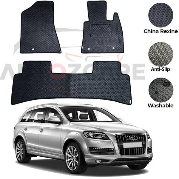 Audi Q7 Rexine Floor Mats Set (6 Pieces) for 2005-2015 Models