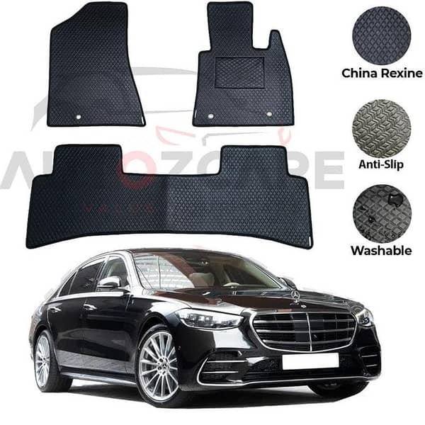 Mercedes S580e Floor Mats - 3-Piece Set in China Rexine for 2022-2025 Models