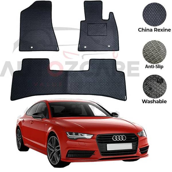 Audi A7 Floor Mats Set (3 Pieces) in Rexine for Models 2010-2018