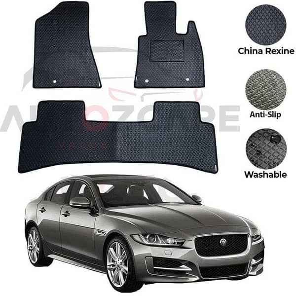 Jaguar XF Rexine Floor Mats Set (3 Pieces) for Model Years 2015-2018