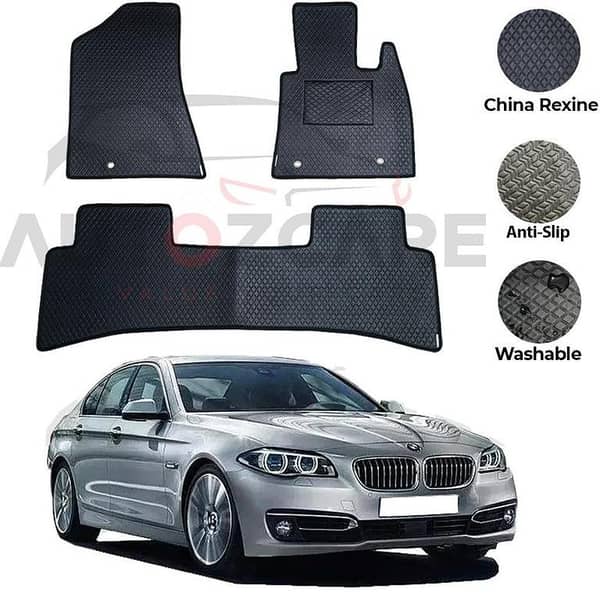 BMW 520/530 Floor Mat Set (3 Pieces) in Rexine for Models 2011-2017